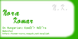 nora komar business card
